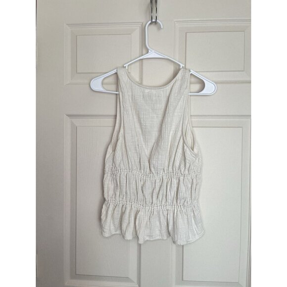 Aerie Tie Front Tank Top Natural Medium 100% Cotton - Picture 3 of 5